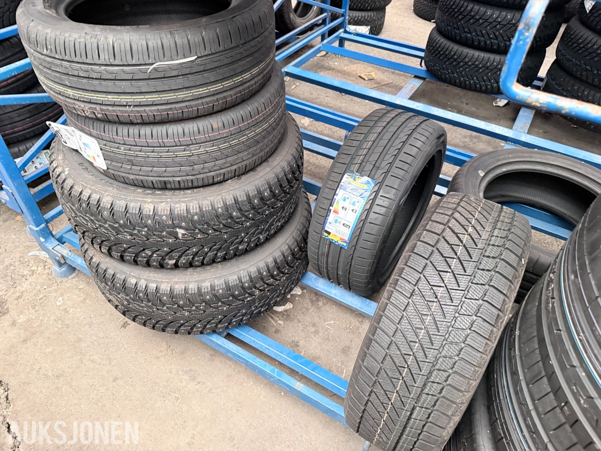 Lager av bildekk – selges samlet