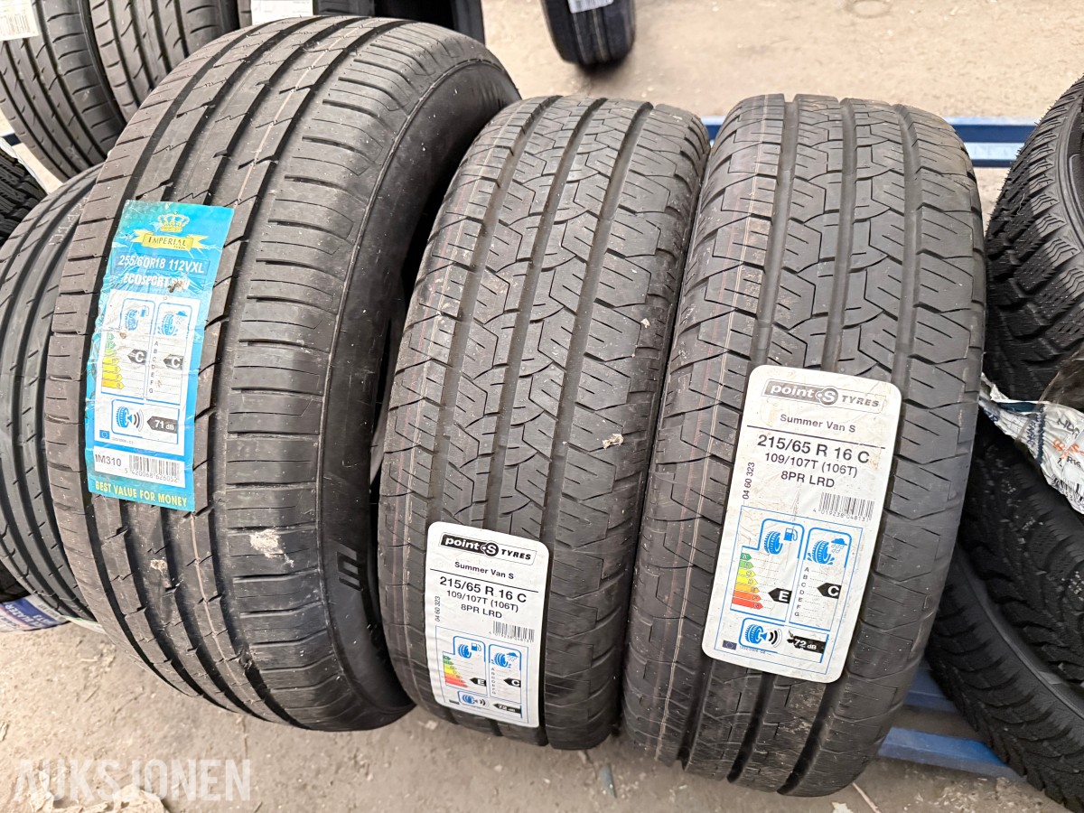Lager av bildekk – selges samlet