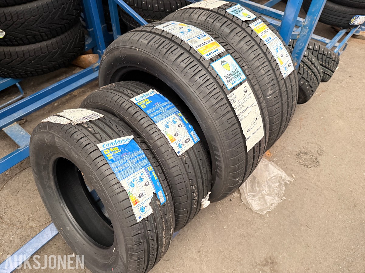 Lager av bildekk – selges samlet