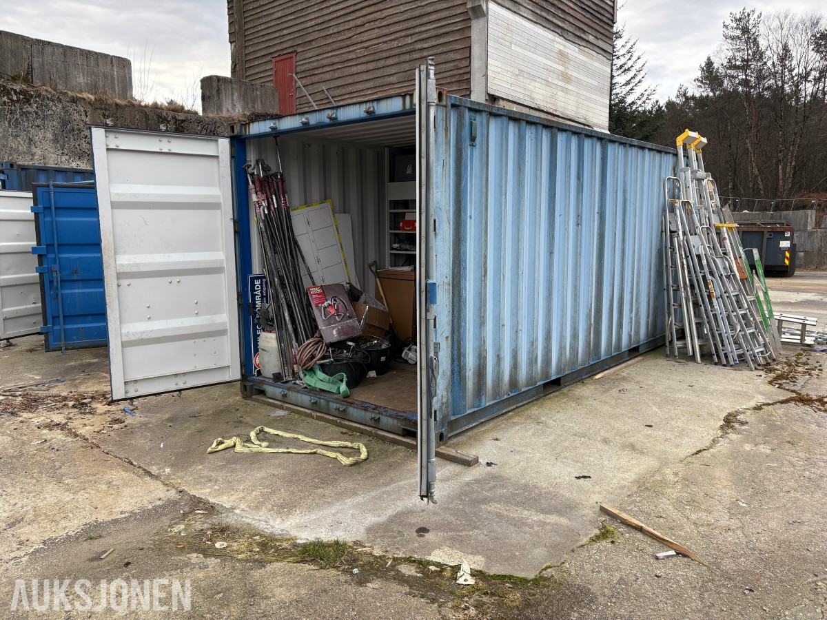 2014 20 fots container med omfattende saneringsutstyr – selges samlet