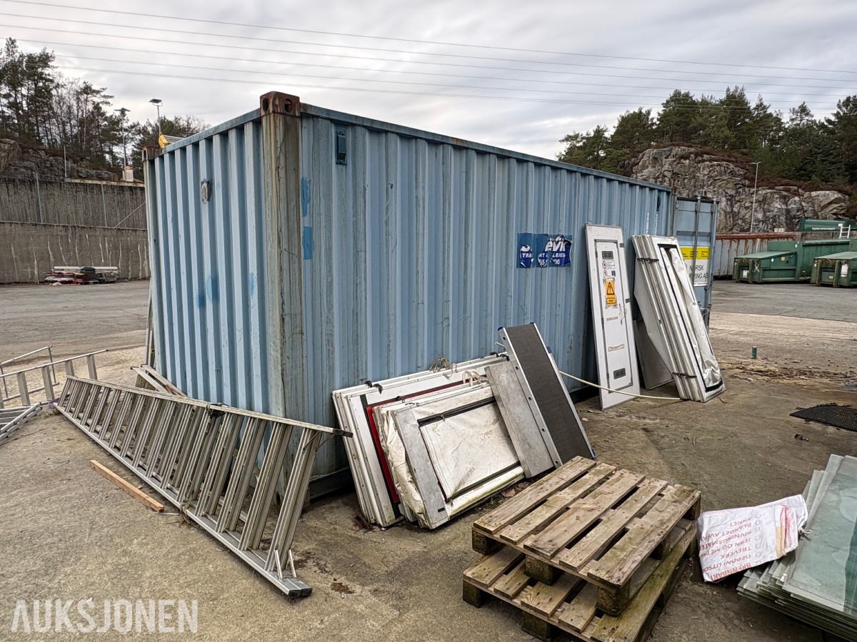 2014 20 fots container med omfattende saneringsutstyr – selges samlet