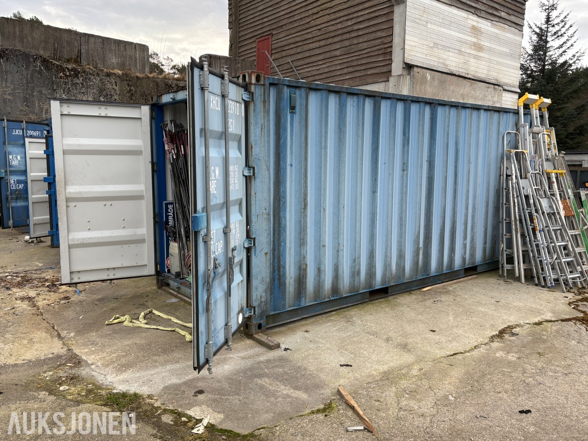 2014 20 fots container med omfattende saneringsutstyr – selges samlet