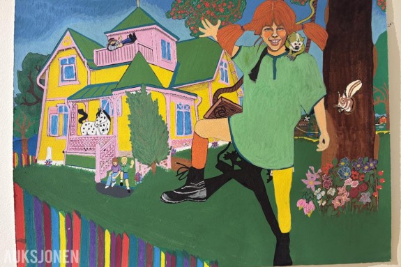Billedkunst fra Richard Banks, til inntekt for Sykehusklovnene. Fra fengsel til Auksjon