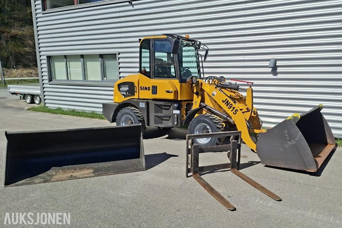 Hjullaster Sino JN915 - 2 Skuffer - 1 pallegaffel