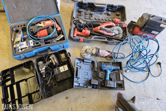 Elektroverktøy - Drill med koffert - Vinkelsliper - Sirkelsag - Batteridrill med lader