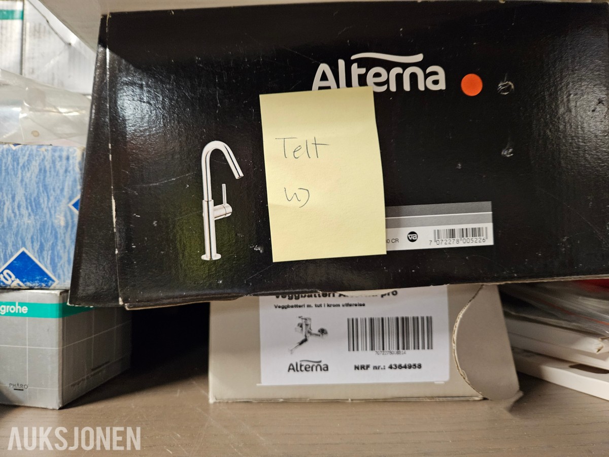 Lager med VVS-smådeler - Toalettlokk - Kraner - Forbruksmateriell