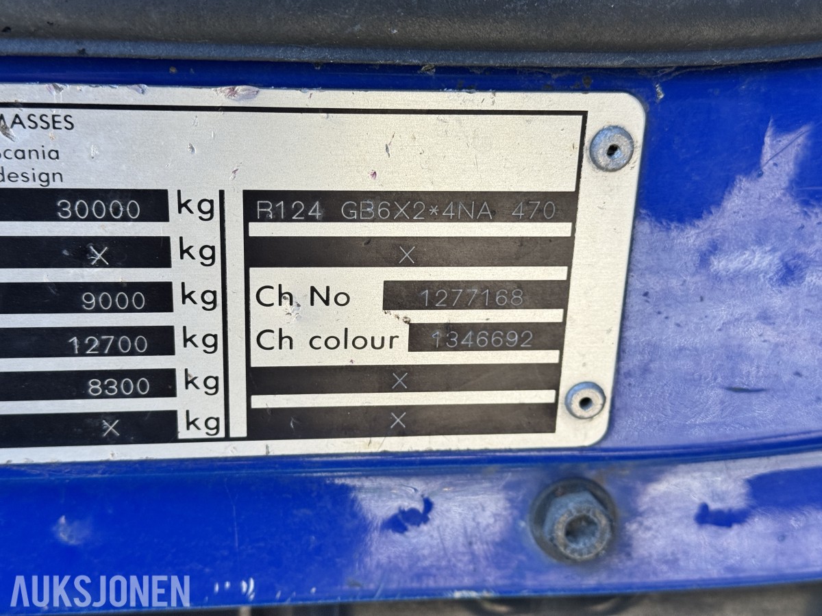 2002 Scania 470 R124GB 6X2*4NA Krokbil /m Kran
