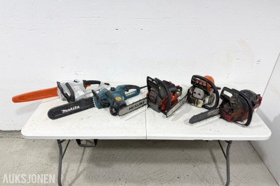 Parti motorsager og elektriske kjedesager – Stihl, Makita, Hikoki m.m.