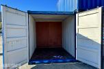 20 fot lagercontainer 2-delt med dør i hver ende.
