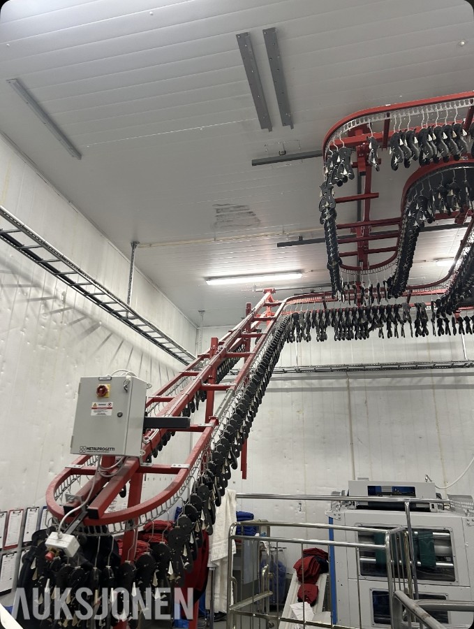 Metalprogetti hengebanesystem / transportsystem C70 for vaskeri