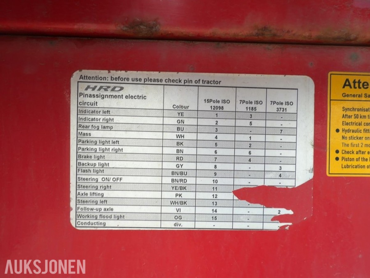 2016 HRD Uttrekksemitrailer / jumbo henger / Nylig EU-godkjent