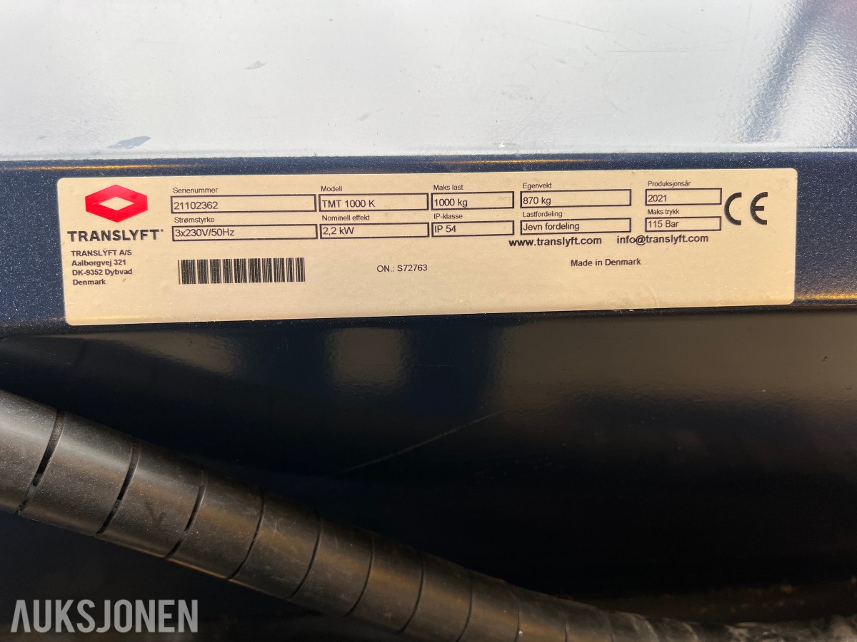 2021 Translyft løfterampe TMT 1000 K