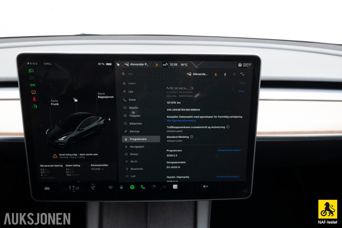 2022 Tesla Model 3 LR AWD HENGERFESTE AUTOPILOT PREMIUM LYD