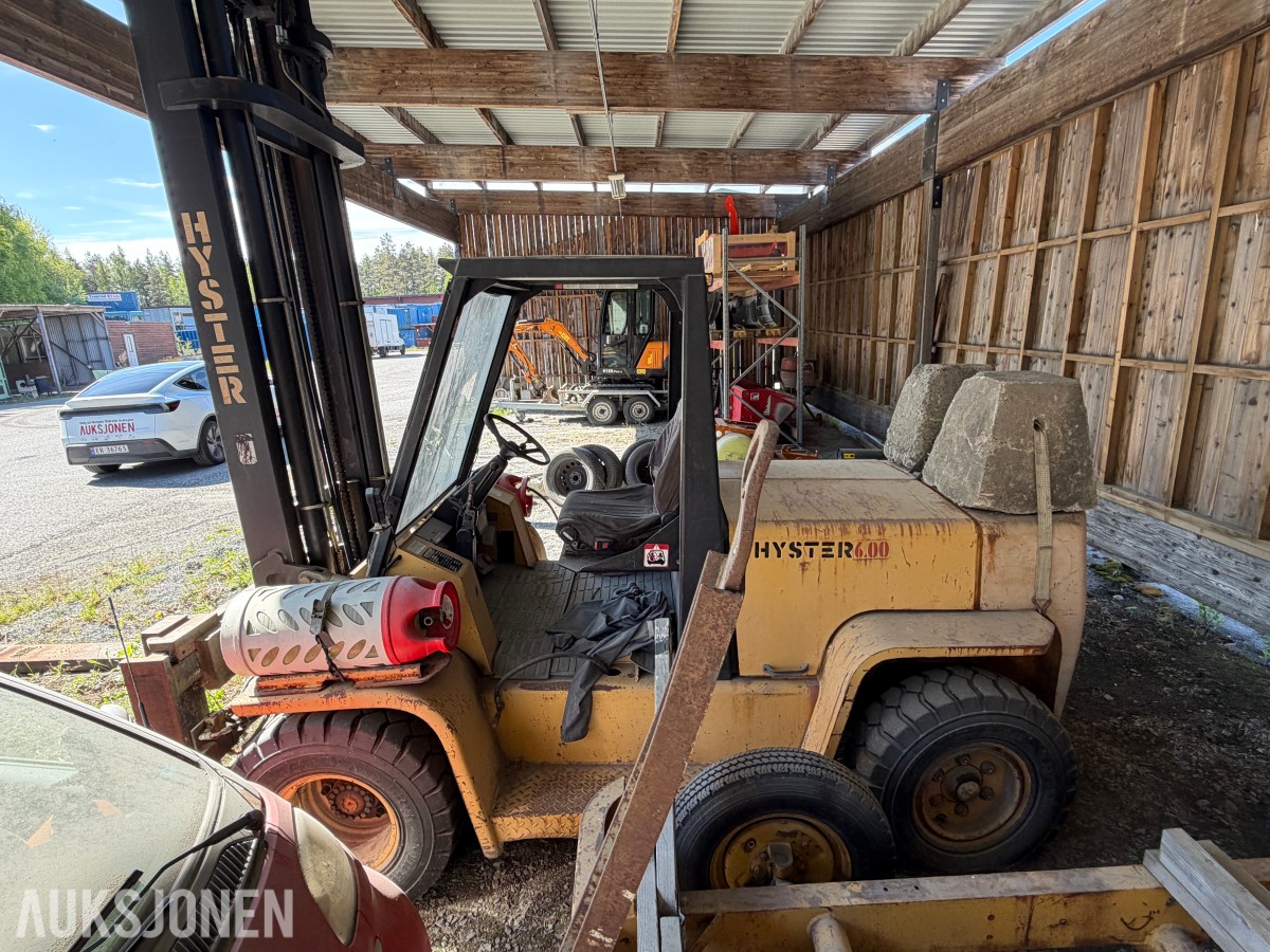 1991 Hyster H6.00XL Gaffeltruck / Propan / Gaffelforlengere