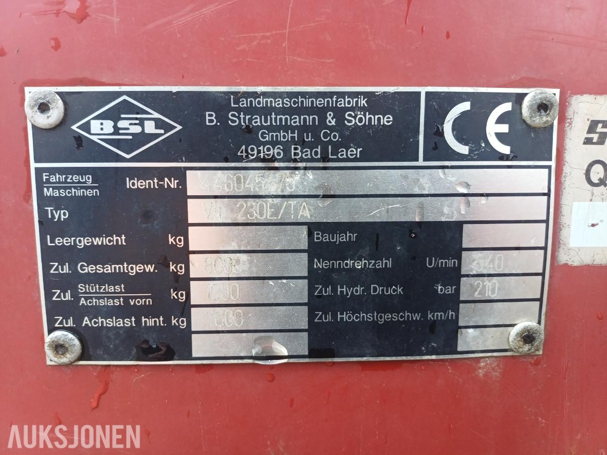 2001 Strautmann 230E Vogn 