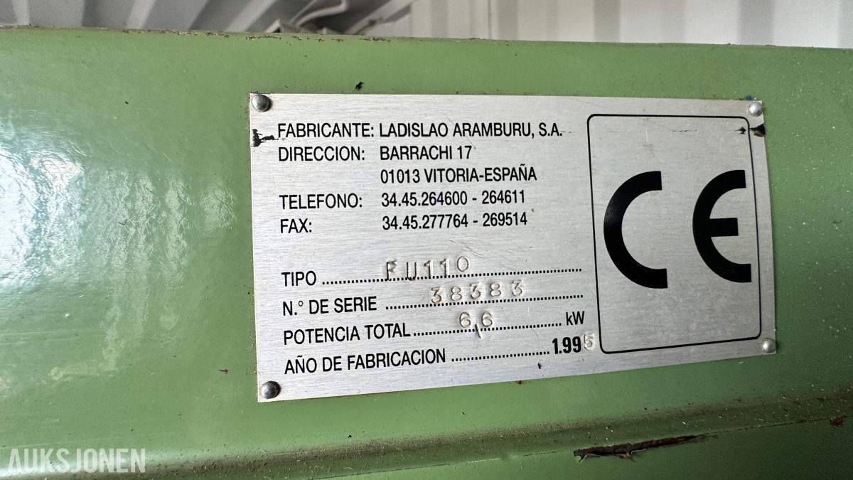 1995 LAGUN FU110 FRESEMASKIN I 10 FOT CONTAINER