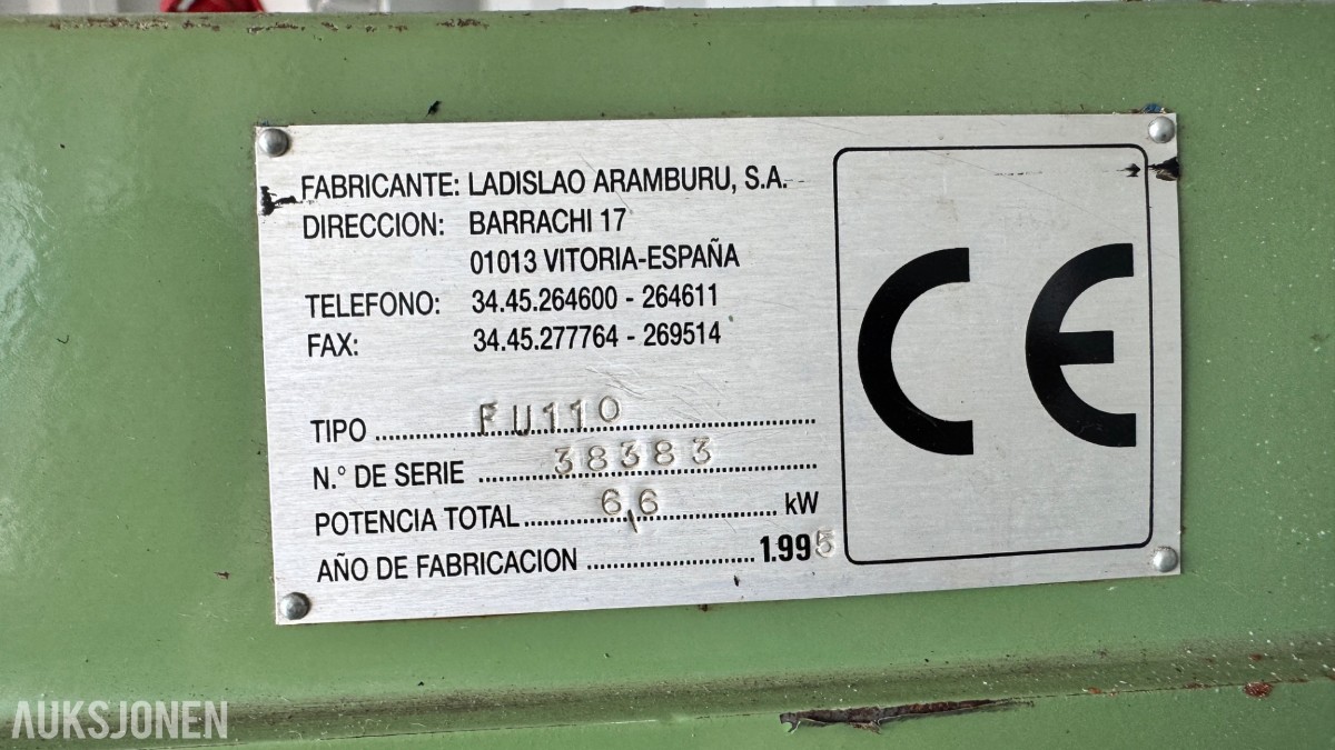 1995 LAGUN FU110 FRESEMASKIN I 10 FOT CONTAINER