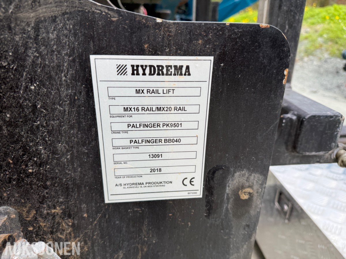 Hydrema MX Rail Lift med Palfinger arbeidskurv – 2018 modell