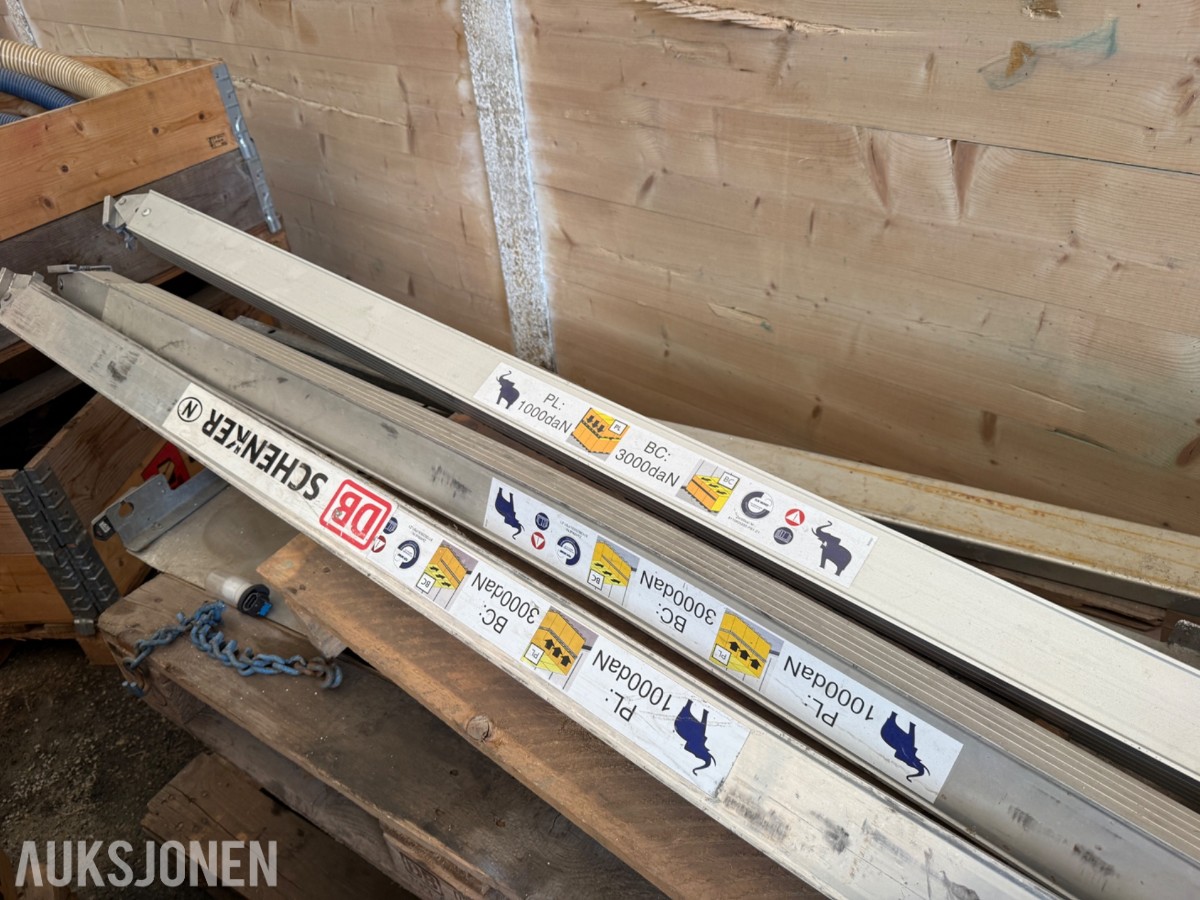 Lastebommer / sperrebommer i aluminium – 3 stk
