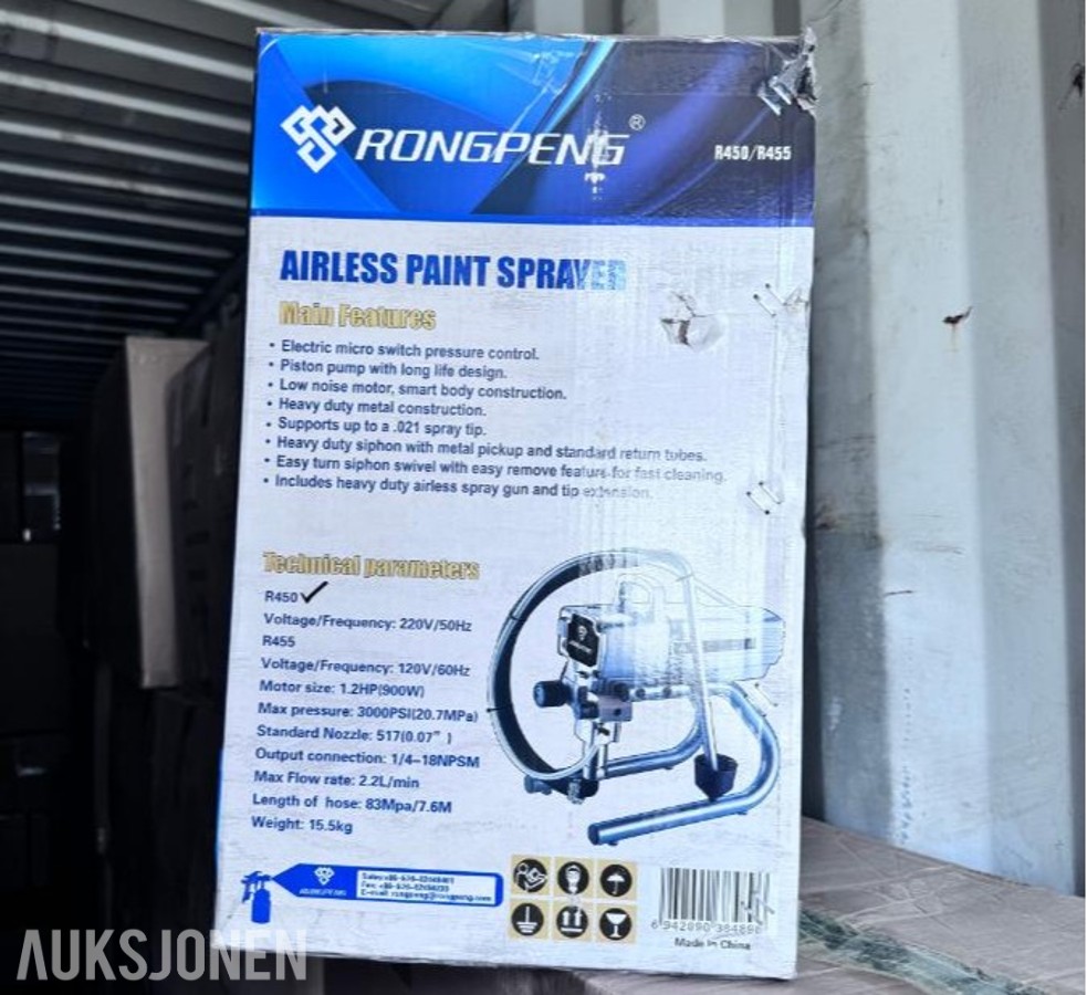 NY RONGPENG R450 Airless Malingssprøyte 3000 PSI – Uåpnet 2026