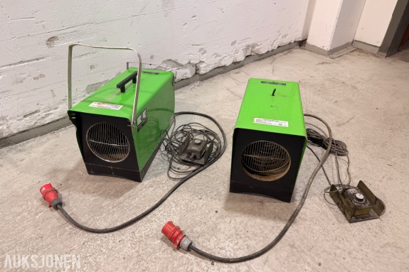 2 stk REMKO ELT 18-9 elektriske byggvarmere 18 kW 400V 3FAS
