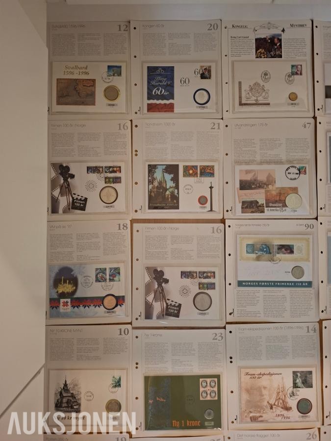 46 myntbrev, minst 7 i sølv, høy kostpris