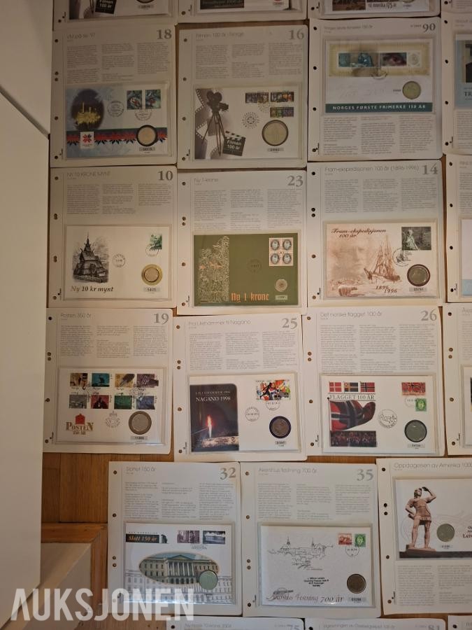46 myntbrev, minst 7 i sølv, høy kostpris