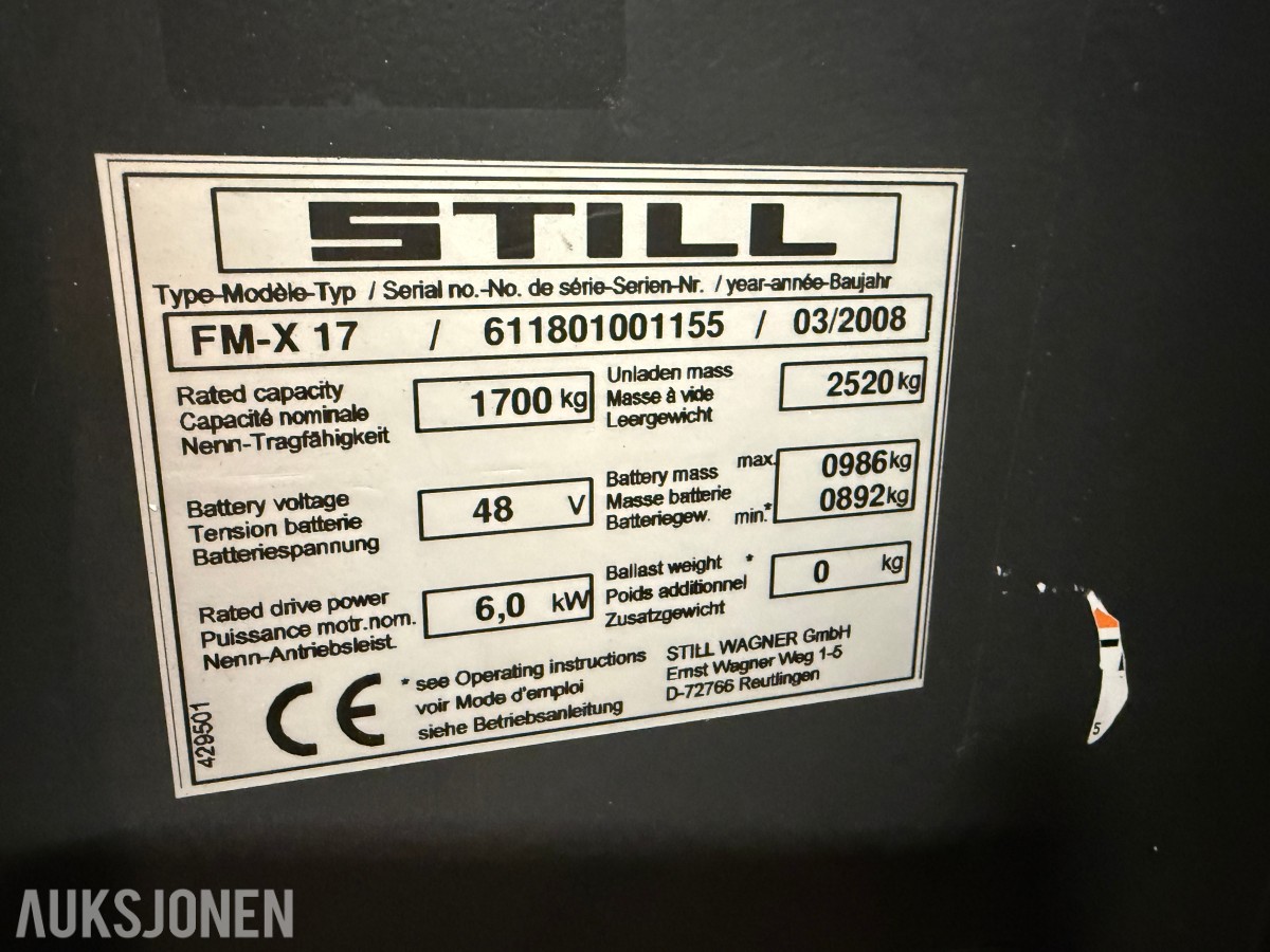 2008 - Still FM-X 17 skyvemasttruck