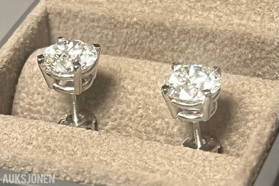 4.0Ct Diamantøredobber i Hvitt 14K Gull | IGI-sertifisert
