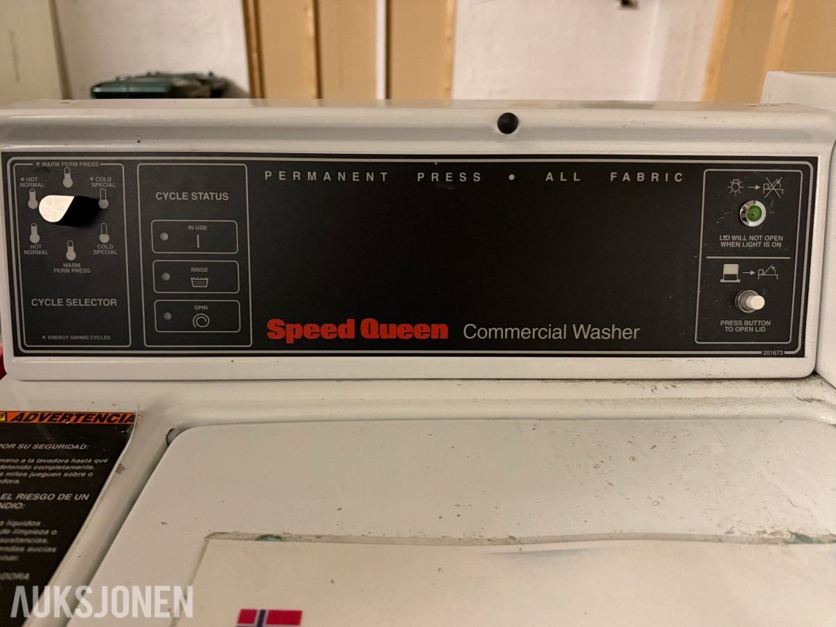 Speed Queen vaskemaskin og tørketrommel med myntinnkast