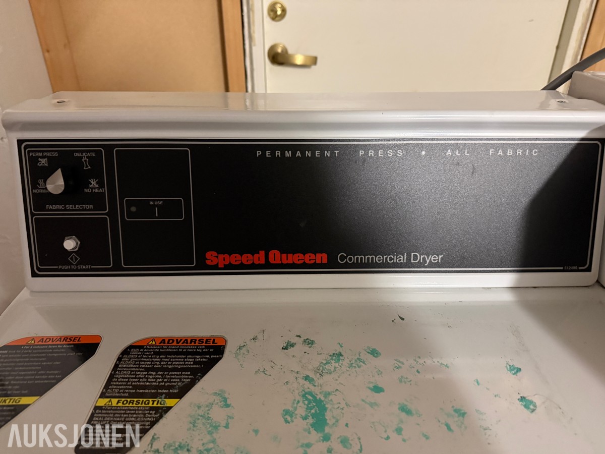Speed Queen vaskemaskin og tørketrommel med myntinnkast