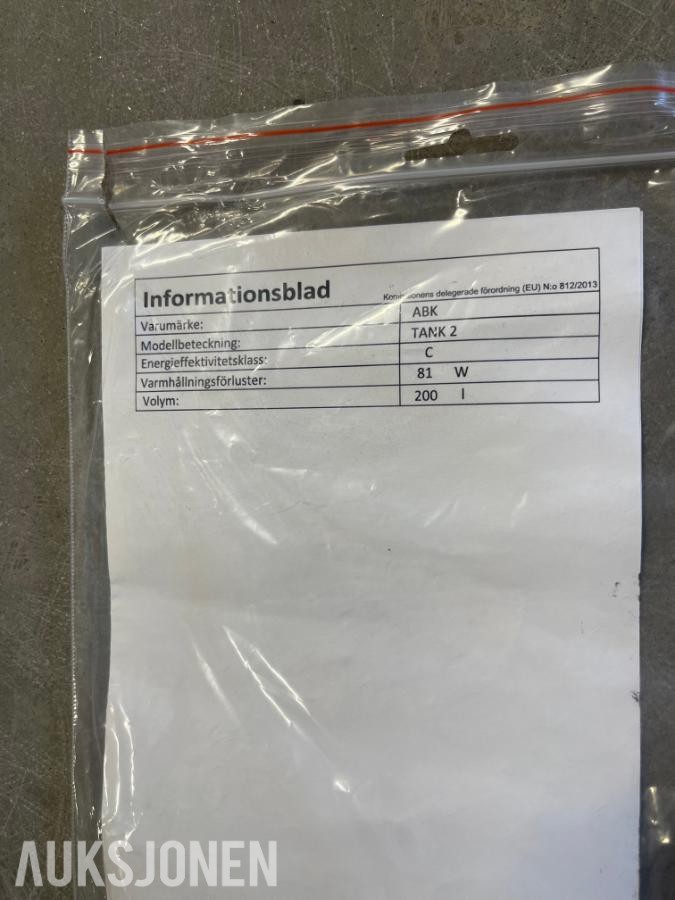 2015 ABK AKKUMULATOR TANK 2 - 200 LITER - 81W