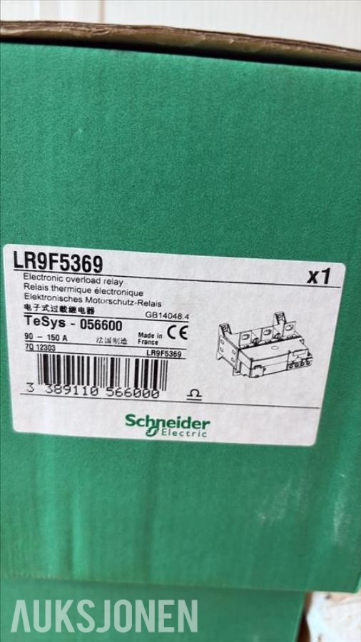 3stk Schneider Electric / TeSys LR9F5369 motorvernrelé 90–150A,  ubrukt