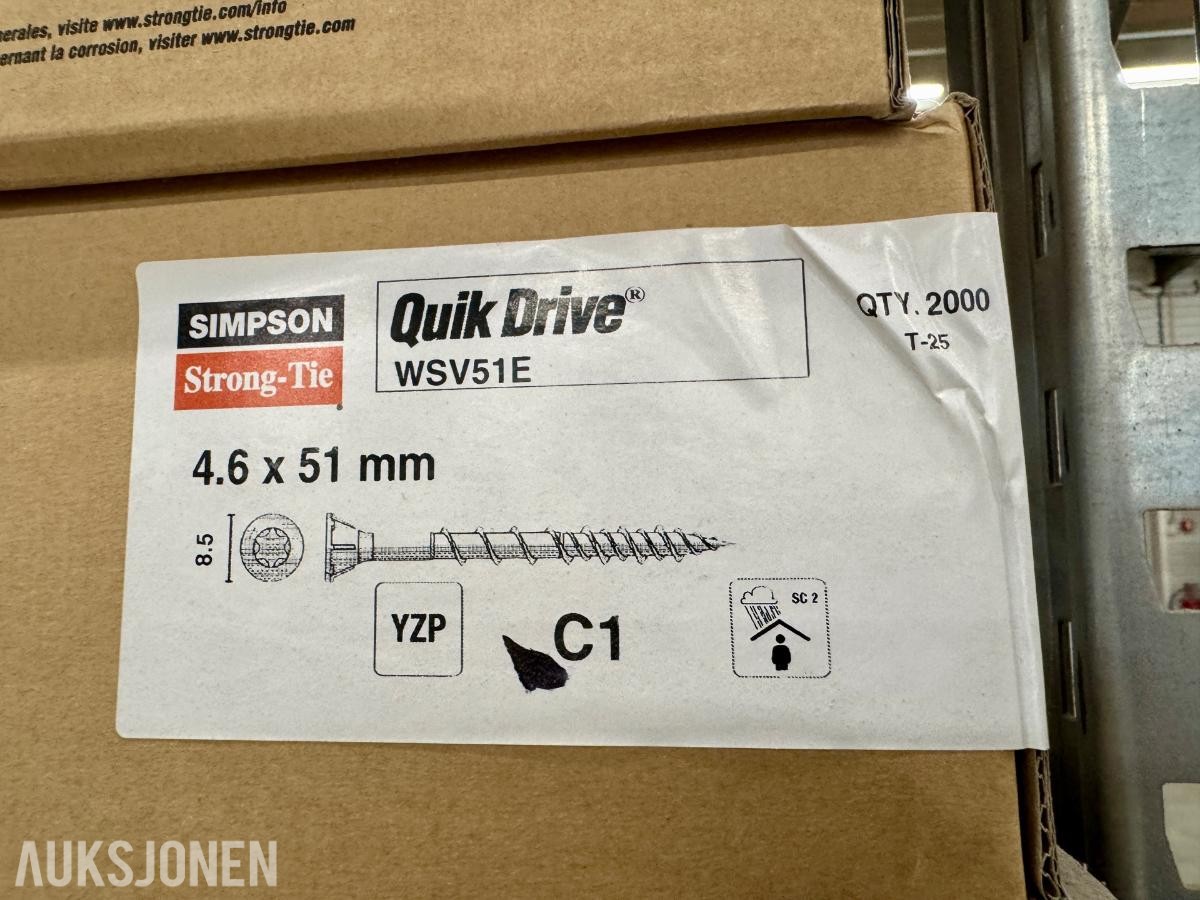 Pall med Simpson Strong-Tie Quik Drive WSV51E Skruer - 62 Esker