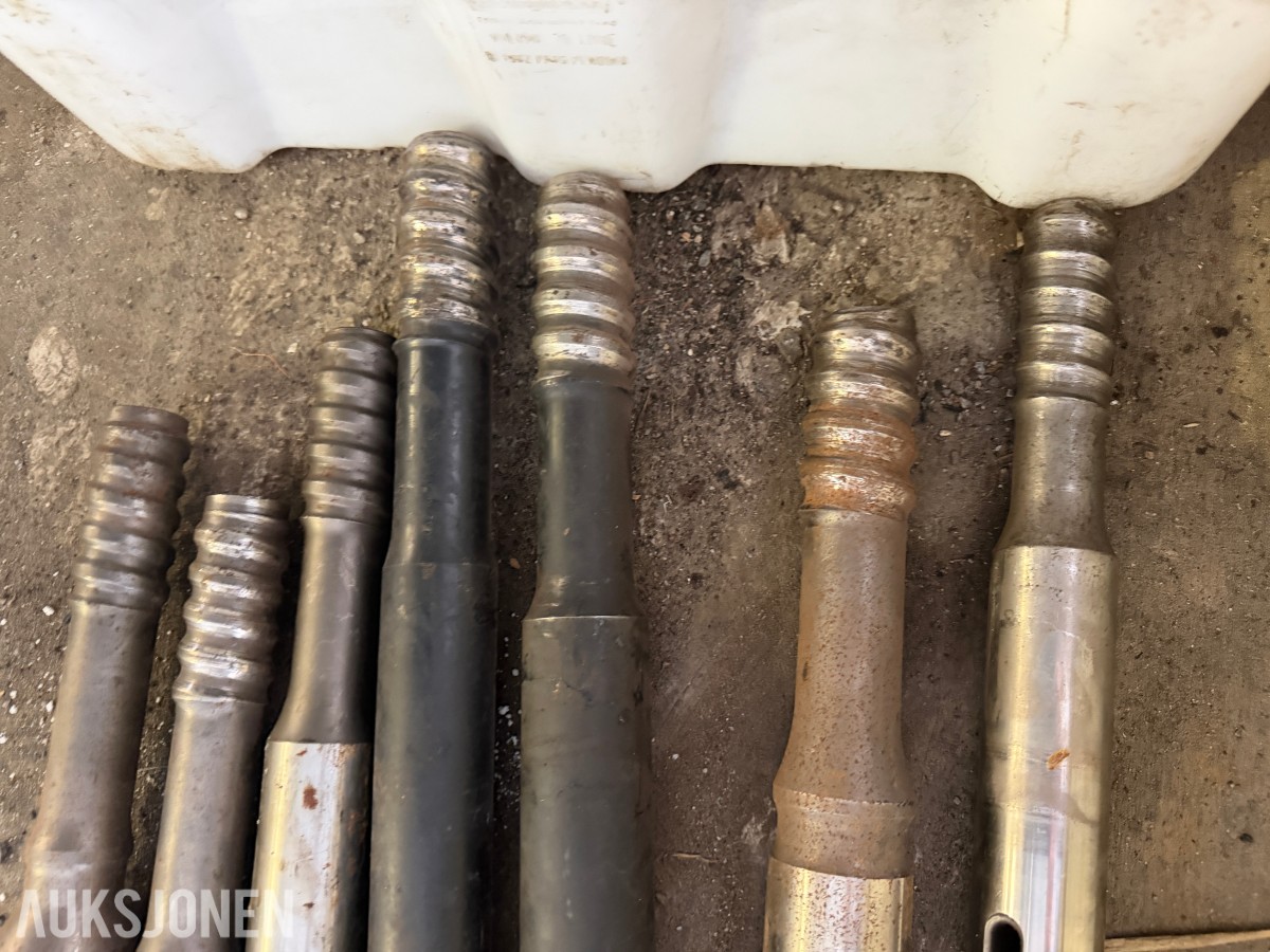 Borkroner, borestål og adaptere til bergboring