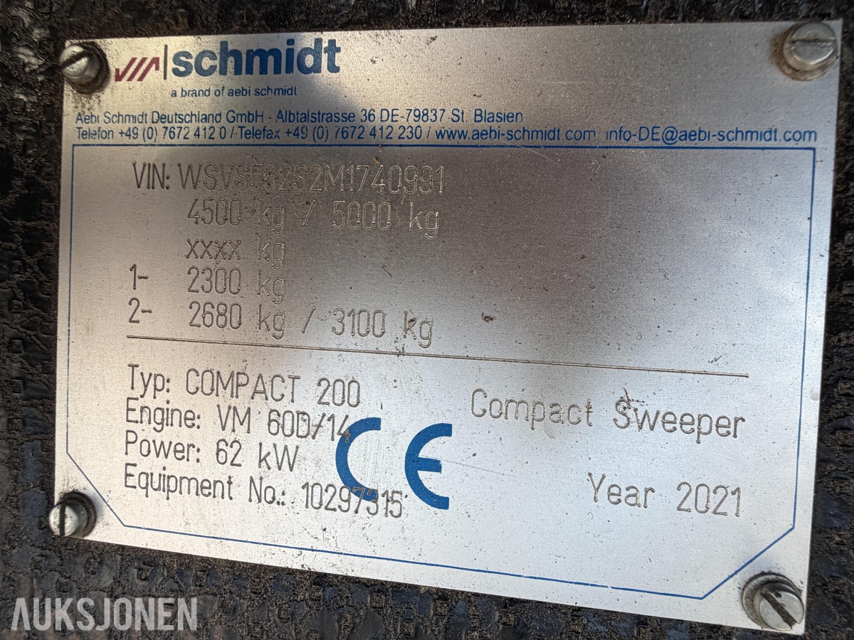 2021 Schmidt SWINGO 200+ kompakt feiemaskin - 2-børstesystem