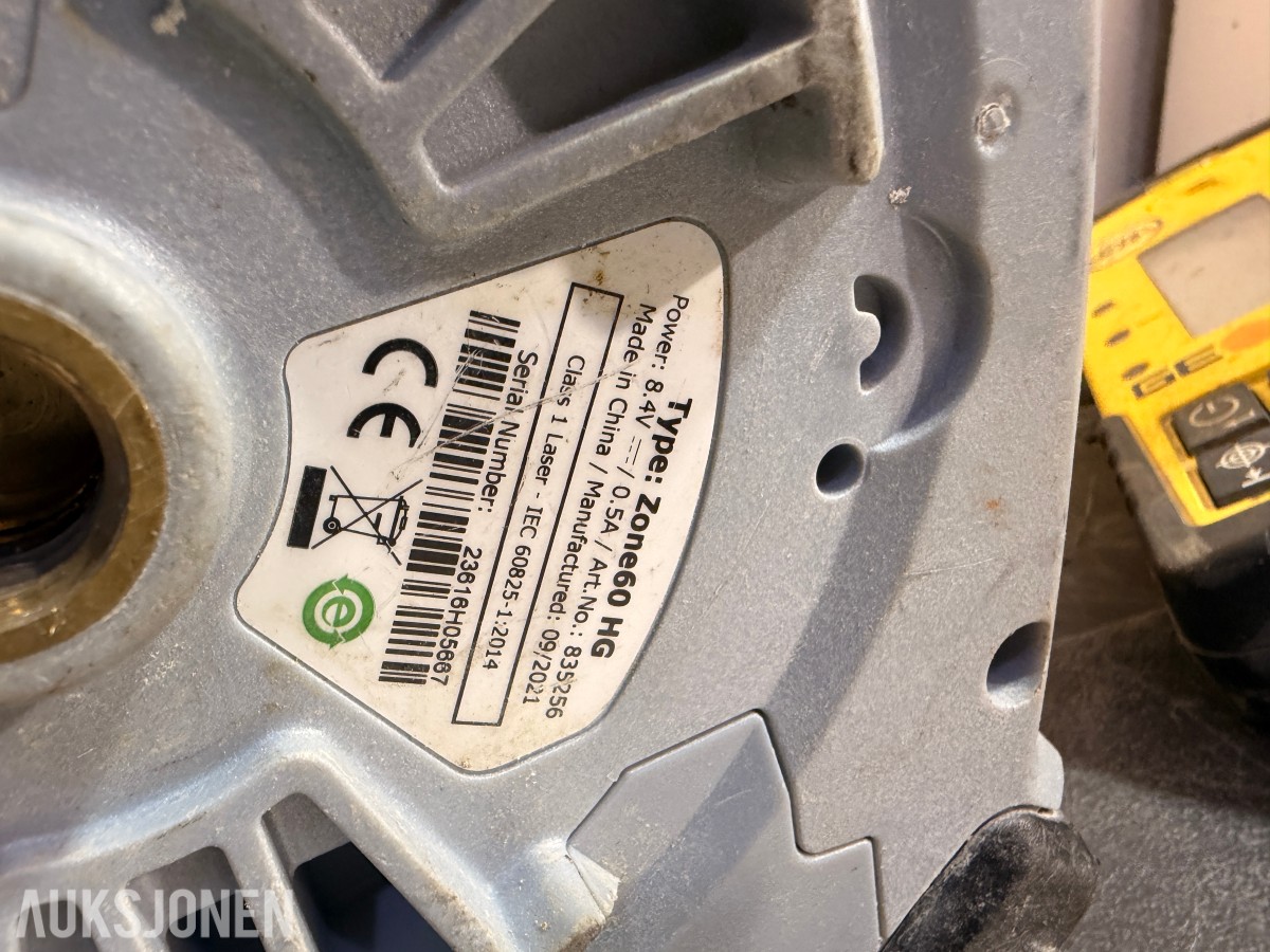 GeoMax Zone60 HG rotasjonslaser med mottaker, stativ og målestang