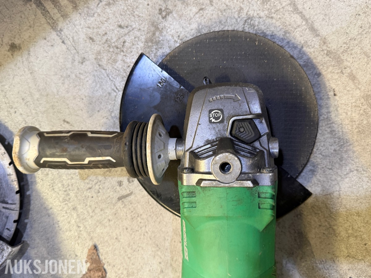 Parti med slipeskiver, kappeskiver og vinkelslipere – HiKOKI,Metabo og Hitachi