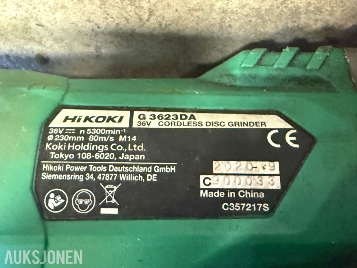Parti med slipeskiver, kappeskiver og vinkelslipere – HiKOKI,Metabo og Hitachi