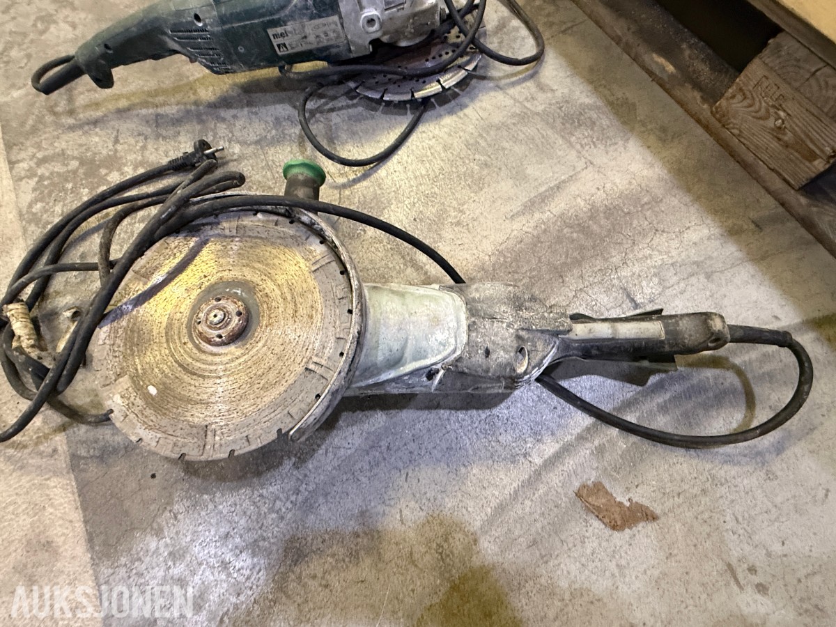 Parti med slipeskiver, kappeskiver og vinkelslipere – HiKOKI,Metabo og Hitachi