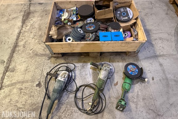 Parti med slipeskiver, kappeskiver og vinkelslipere – HiKOKI,Metabo og Hitachi