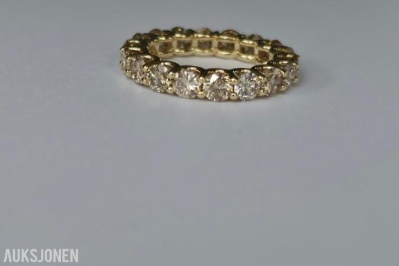 3.45CT DIAMANTRING I 14K GULL. HELT NATURLIGE DIAMANTER! TAKSTBREV OG SERTIFIKAT! - 72 timers auksjon
