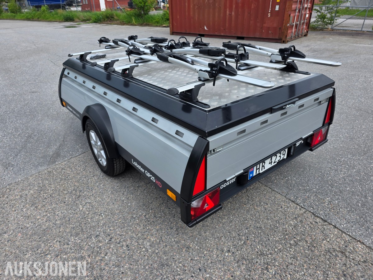 2015 Lobster GP25HD tilhenger med sykkelstativ/alulokk