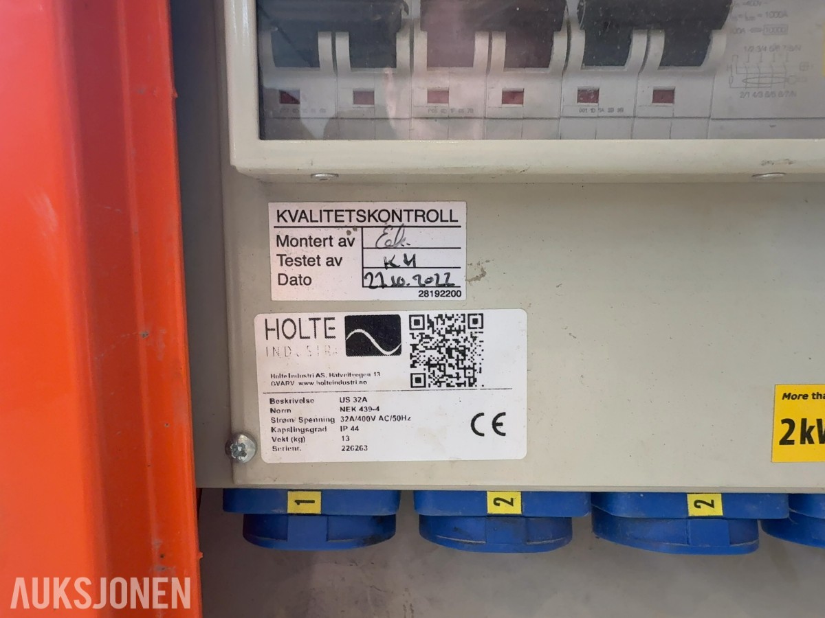Holte Industri US 32A byggestrømsentral / undersentral 400V TN-S
