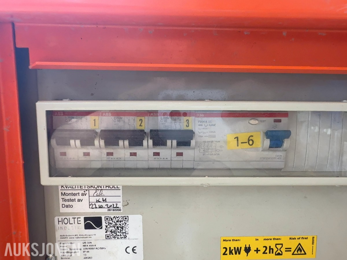 Holte Industri US 32A byggestrømsentral / undersentral 400V TN-S