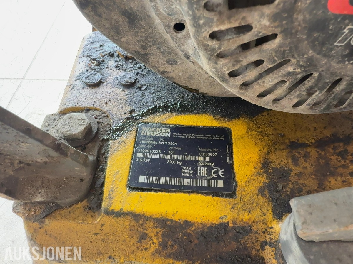 Wacker Neuson WP1550A vibroplate med Honda GX160 motor