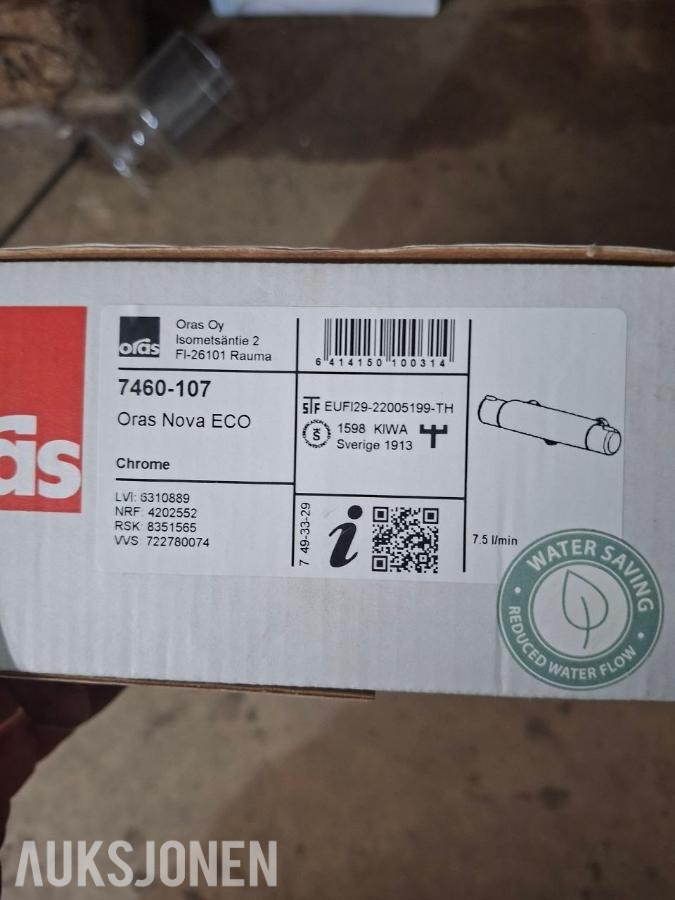 2 stk Oras Nova ECO 7460-107 (nytt) - Termostatisk dusjbatteri