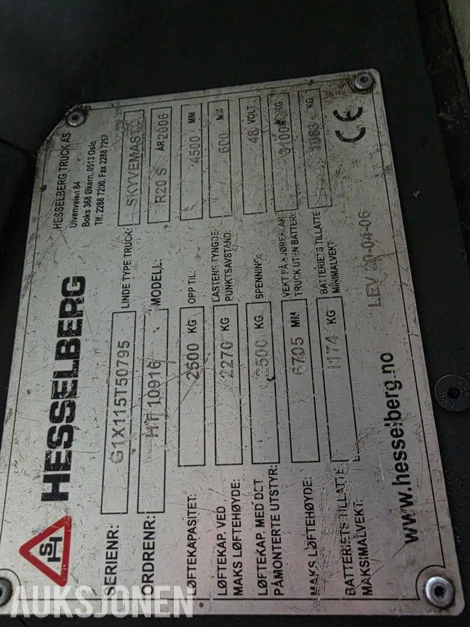 2006 Linde R25S skyvemasttruck 2,5 T