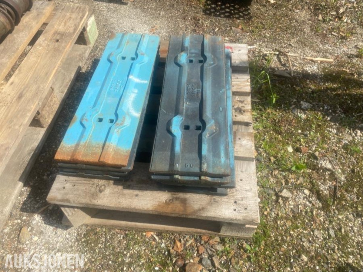 9 stk. ubrukte slitestål – bredde ca. 60 cm