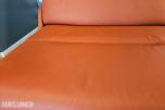 Skinnlenestol - Cognac/oransje skinn - Metallben